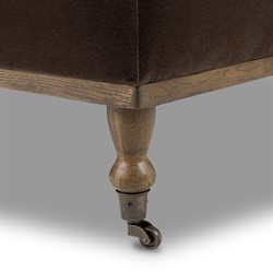 Harlin Updated Traditional Brown Velvet Performance Rectangular Cocktail Ottoman|