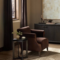 Harvey Updated Traditional Brown Velvet Club Chair|