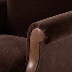 Harvey Updated Traditional Brown Velvet Club Chair|