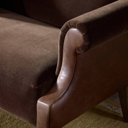 Harvey Updated Traditional Brown Velvet Sofa - 60"|