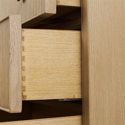 Hazel Modern Classic Light Wash Oak Reeded Double Dresser|