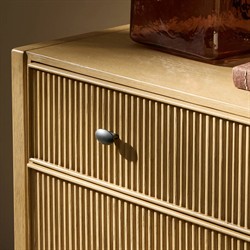 Hazel Modern Classic Light Wash Oak Reeded Double Dresser|