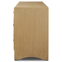 Hazel Modern Classic Light Wash Oak Reeded Double Dresser|