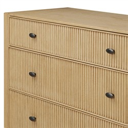 Hazel Modern Classic Light Wash Oak Reeded Double Dresser|
