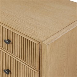 Hazel Modern Classic Light Wash Oak Reeded Double Dresser|