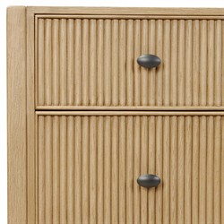 Hazel Modern Classic Light Wash Oak Reeded Double Dresser|