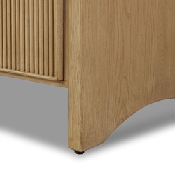 Hazel Modern Classic Light Wash Oak Reeded Double Dresser|