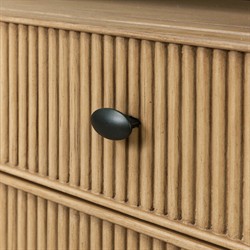 Hazel Modern Classic Light Wash Oak Reeded Nightstand|