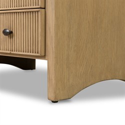 Hazel Modern Classic Light Wash Oak Reeded Nightstand|