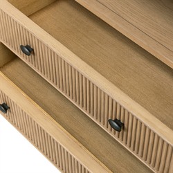 Hazel Modern Classic Light Wash Oak Reeded Nightstand|