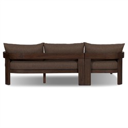 Aviel Modern Classic Brown Teak Outdoor Sectional - Left Chaise - 98"|