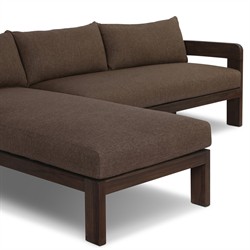 Aviel Modern Classic Brown Teak Outdoor Sectional - Left Chaise - 98"|