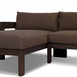 Aviel Modern Classic Brown Teak Outdoor Sectional - Left Chaise - 98"|