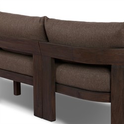 Aviel Modern Classic Brown Teak Outdoor Sectional - Left Chaise - 98"|