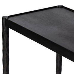 Jane Updated Traditional Textured Black Iron Rectangular Console Table|