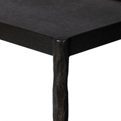 Jane Updated Traditional Textured Black Iron Rectangular Console Table|