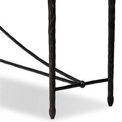 Jane Updated Traditional Textured Black Iron Rectangular Console Table|