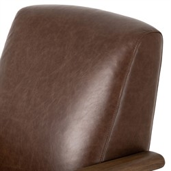 Janek Rustic Lodge Brown Leather Woven Cane Recliner|