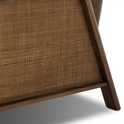 Janek Rustic Lodge Brown Leather Woven Cane Recliner|