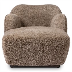 Justine Modern Classic Taupe Shearling Chaise Lounge|