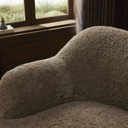 Justine Modern Classic Taupe Shearling Chaise Lounge|