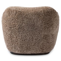 Justine Modern Classic Taupe Shearling Chaise Lounge|