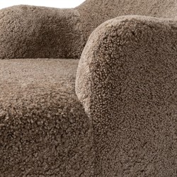 Justine Modern Classic Taupe Shearling Chaise Lounge|