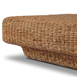 Keira Coastal Beach Bleached Woven Banana Leaf Square Coffee Table |