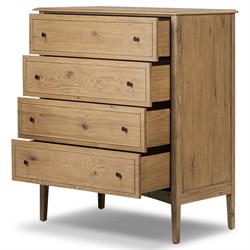 Adelaide Rustic Lodge Brown Aged Oak Tall Dresser|