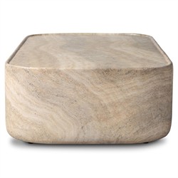 Manor Modern Classic Grey Concrete Rectangular Block Outdoor Coffee Table|