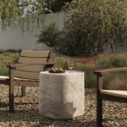 Manor Modern Classic Grey Concrete Block Outdoor End Table|