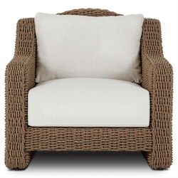 Marina Coastal Beach Cream Woven Outdoor Lounge Chair|