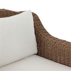 Marina Coastal Beach Cream Woven Outdoor Lounge Chair|