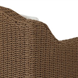 Marina Coastal Beach Cream Woven Outdoor Lounge Chair|