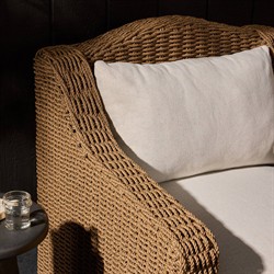 Marina Coastal Beach Cream Woven Outdoor Lounge Chair|