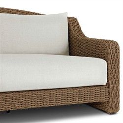 Marina Coastal Beach Cream Woven Outdoor Sofa - 93"|