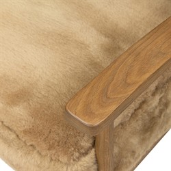 Marisol Updated Traditional Beige Shearling Wing Arm Chair|
