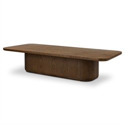 Morley Modern Classic Brown Burl Oak Rectangular Coffee Table|