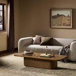 Morley Modern Classic Brown Burl Oak Rectangular Coffee Table|