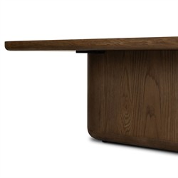 Morley Modern Classic Brown Burl Oak Rectangular Coffee Table|