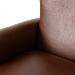 Neera Updated Traditional Brown Leather Wingback Recliner|