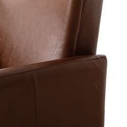 Neera Updated Traditional Brown Leather Wingback Recliner|