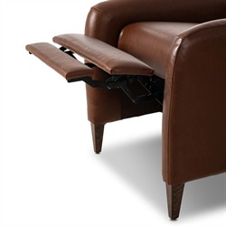 Neera Updated Traditional Brown Leather Wingback Recliner|