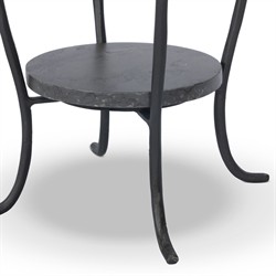 Nina Updated Traditional Grey Marble Black Iron Drink Table|