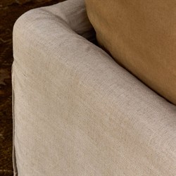 Oasley Updated Traditional Beige Slipcovered Bed - Queen|