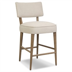 Andy Modern Classic Cream Performance Brown Wood Counter Stool|