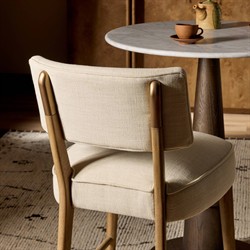 Andy Modern Classic Cream Performance Brown Wood Counter Stool|