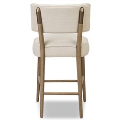 Andy Modern Classic Cream Performance Brown Wood Counter Stool|