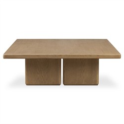 Pecos Modern Classic Light Wash Oak Square Coffee Table|