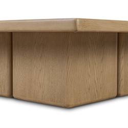 Pecos Modern Classic Light Wash Oak Square Coffee Table|